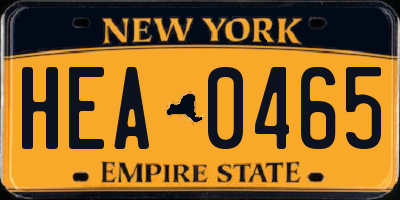 NY license plate HEA0465