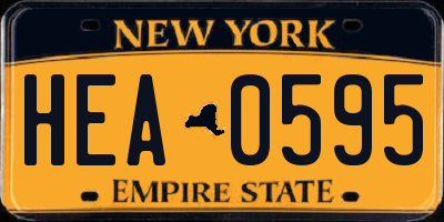 NY license plate HEA0595