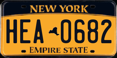 NY license plate HEA0682