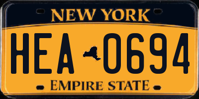NY license plate HEA0694