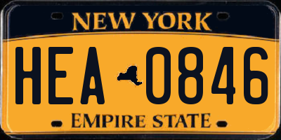 NY license plate HEA0846