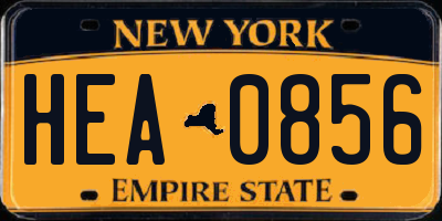 NY license plate HEA0856