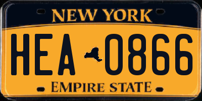 NY license plate HEA0866