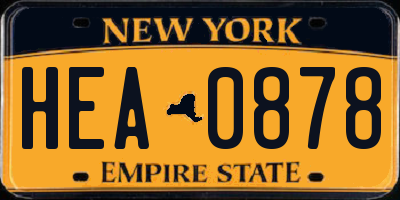 NY license plate HEA0878