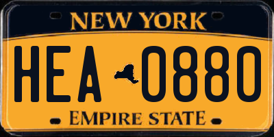 NY license plate HEA0880