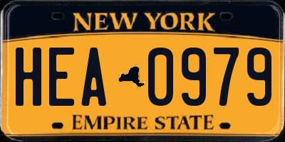 NY license plate HEA0979