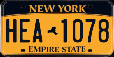 NY license plate HEA1078