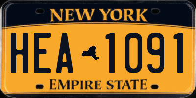 NY license plate HEA1091