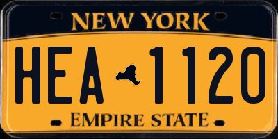 NY license plate HEA1120