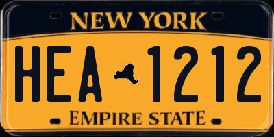 NY license plate HEA1212