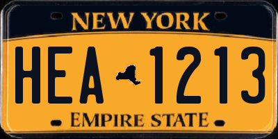 NY license plate HEA1213