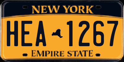 NY license plate HEA1267