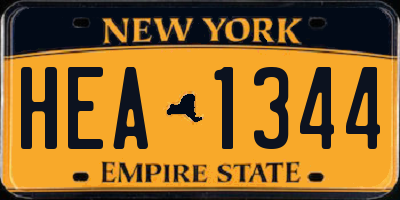 NY license plate HEA1344