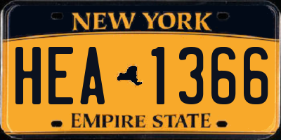NY license plate HEA1366