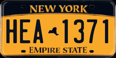 NY license plate HEA1371