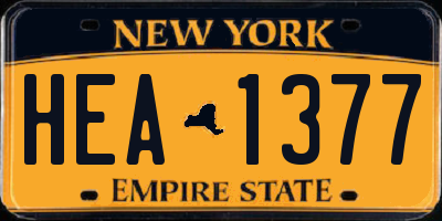 NY license plate HEA1377