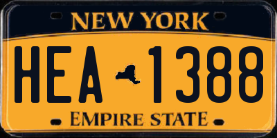 NY license plate HEA1388