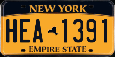 NY license plate HEA1391