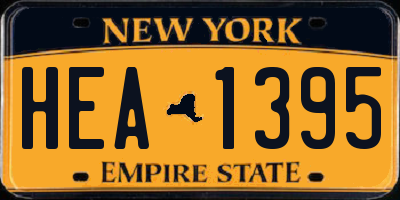 NY license plate HEA1395