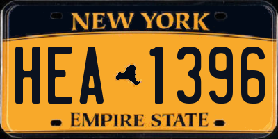 NY license plate HEA1396