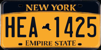 NY license plate HEA1425