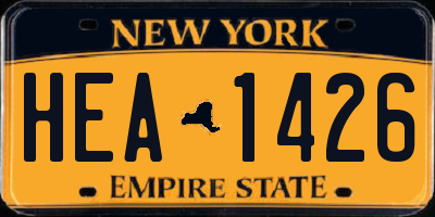 NY license plate HEA1426