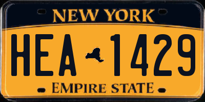 NY license plate HEA1429