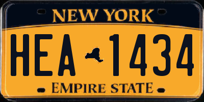 NY license plate HEA1434
