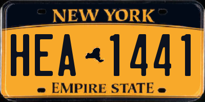 NY license plate HEA1441