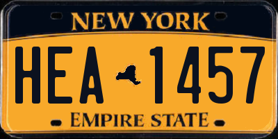 NY license plate HEA1457