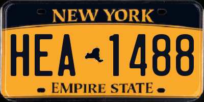 NY license plate HEA1488