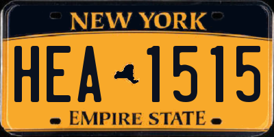 NY license plate HEA1515