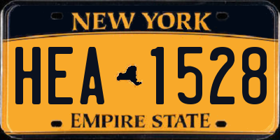 NY license plate HEA1528