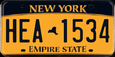 NY license plate HEA1534