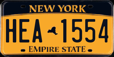 NY license plate HEA1554