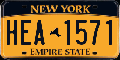 NY license plate HEA1571
