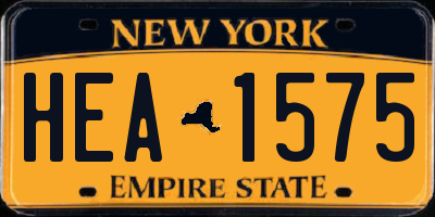 NY license plate HEA1575