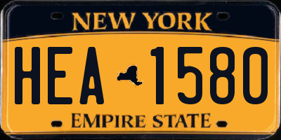 NY license plate HEA1580
