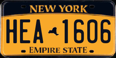 NY license plate HEA1606