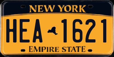 NY license plate HEA1621