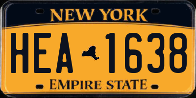 NY license plate HEA1638