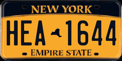 NY license plate HEA1644