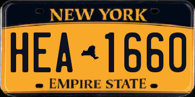 NY license plate HEA1660