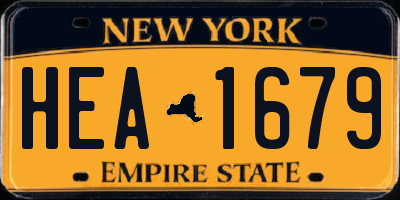 NY license plate HEA1679