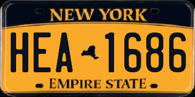 NY license plate HEA1686