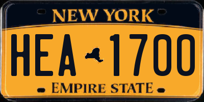 NY license plate HEA1700