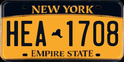 NY license plate HEA1708