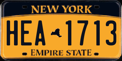 NY license plate HEA1713