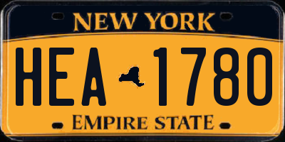 NY license plate HEA1780