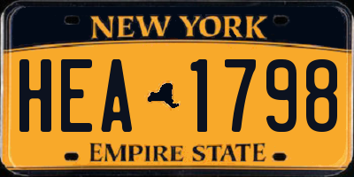 NY license plate HEA1798